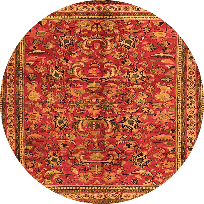Machine Washable Persian Orange Traditional Area Rugs, wshtr2600org