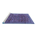 Sideview of Machine Washable Persian Blue Traditional Rug, wshtr2600blu