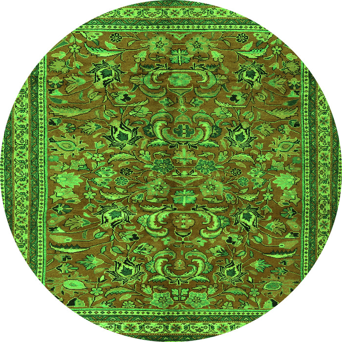 Square Persian Green Traditional Rug, tr2600grn