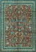 Machine Washable Persian Light Blue Traditional Rug, wshtr2600lblu