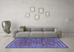 Machine Washable Persian Blue Traditional Rug in a Living Room, wshtr2600blu