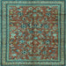 Square Persian Light Blue Traditional Rug, tr2600lblu