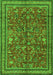 Serging Thickness of Machine Washable Persian Green Traditional Area Rugs, wshtr2600grn