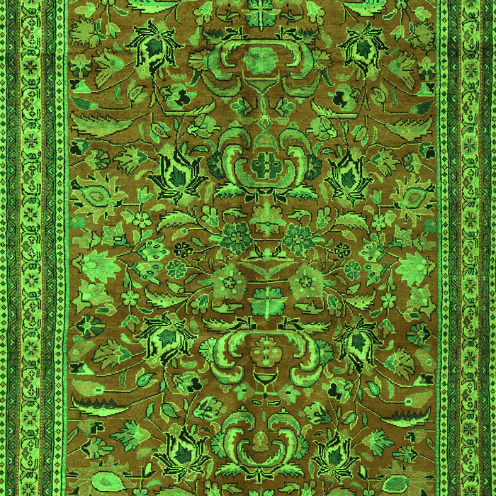 Serging Thickness of Machine Washable Persian Green Traditional Area Rugs, wshtr2600grn