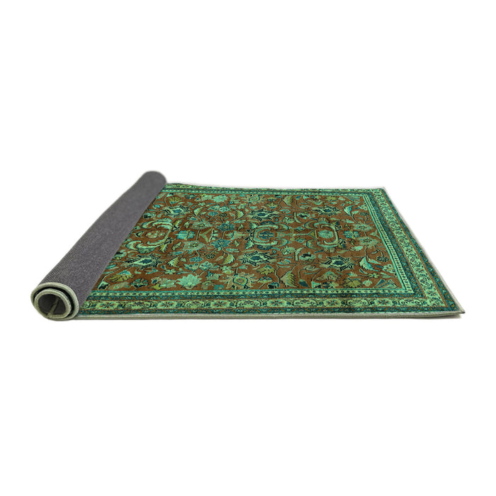 Sideview of Persian Turquoise Traditional Rug, tr2600turq