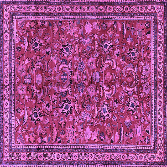 Square Machine Washable Persian Purple Traditional Area Rugs, wshtr2600pur