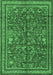 Machine Washable Persian Emerald Green Traditional Area Rugs, wshtr2600emgrn