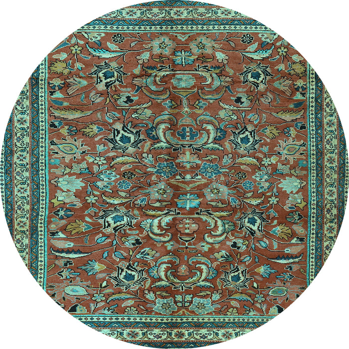 Round Persian Light Blue Traditional Rug, tr2600lblu