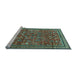 Sideview of Machine Washable Persian Light Blue Traditional Rug, wshtr2600lblu