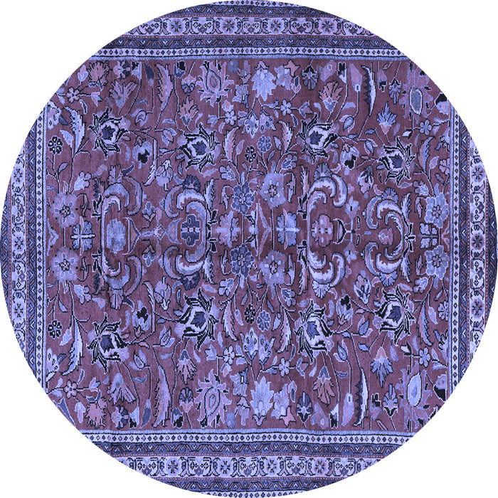Round Persian Blue Traditional Rug, tr2600blu