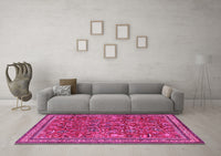 Machine Washable Persian Pink Traditional Rug, wshtr2600pnk