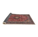 Sideview of Traditional Saffron Red Medallion Rug, tr2601