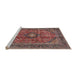 Sideview of Machine Washable Traditional Saffron Red Rug, wshtr2601