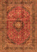 Serging Thickness of Machine Washable Medallion Orange Traditional Area Rugs, wshtr2601org