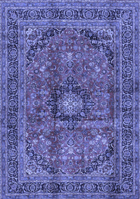 Medallion Blue Traditional Rug, tr2601blu