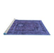 Sideview of Machine Washable Medallion Blue Traditional Rug, wshtr2601blu