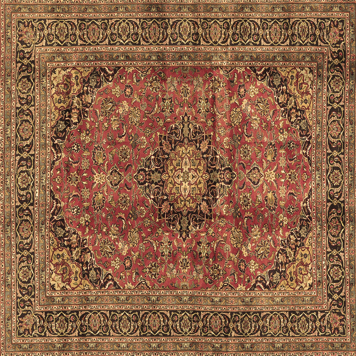 Square Medallion Brown Traditional Rug, tr2601brn