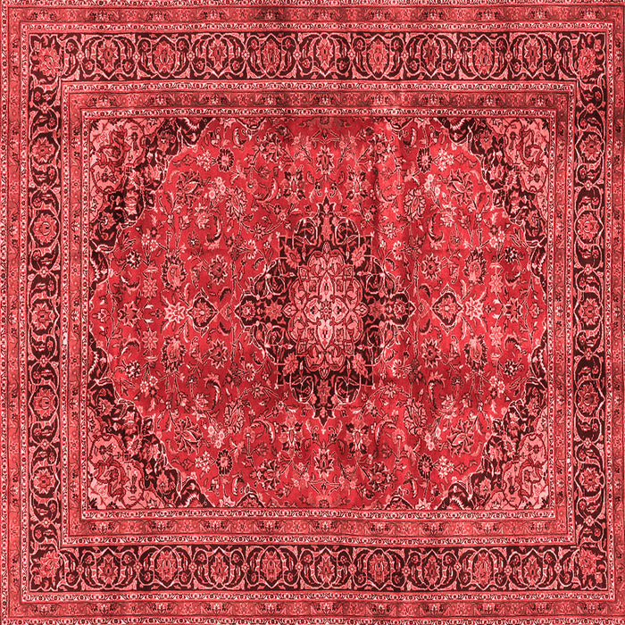 Machine Washable Medallion Red Traditional Rug, wshtr2601red