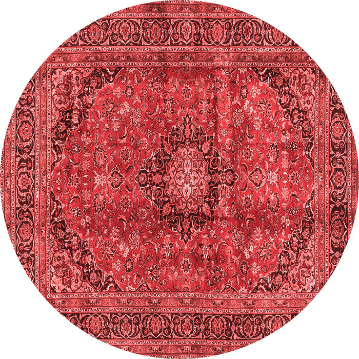 Machine Washable Medallion Red Traditional Rug, wshtr2601red