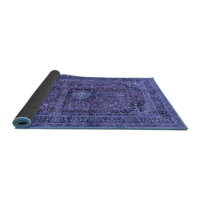 Sideview of Medallion Blue Traditional Rug, tr2601blu