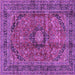 Square Medallion Purple Traditional Rug, tr2601pur