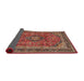 Sideview of Traditional Fire Brick Red Medallion Rug, tr2602