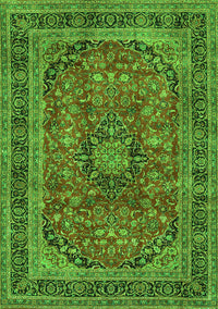 Medallion Green Traditional Rug, tr2602grn