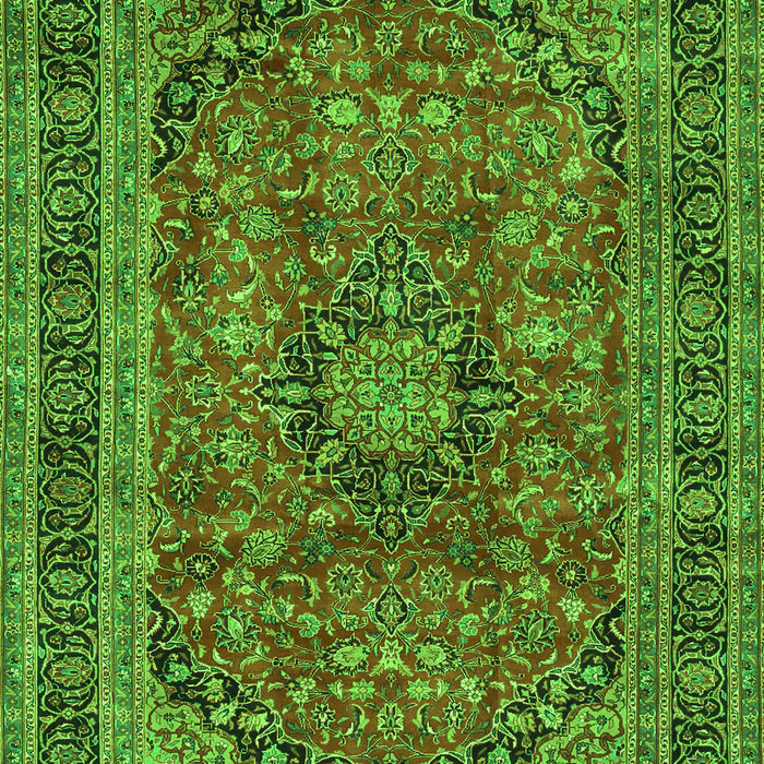 Medallion Green Traditional Rug, tr2602grn