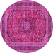 Round Medallion Pink Traditional Rug, tr2602pnk