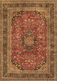 Medallion Brown Traditional Rug, tr2602brn