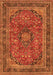 Serging Thickness of Machine Washable Medallion Orange Traditional Area Rugs, wshtr2602org