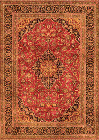 Medallion Orange Traditional Rug, tr2602org