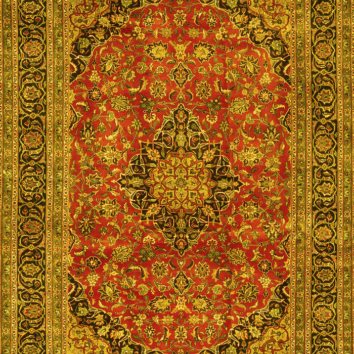 Medallion Yellow Traditional Rug, tr2602yw