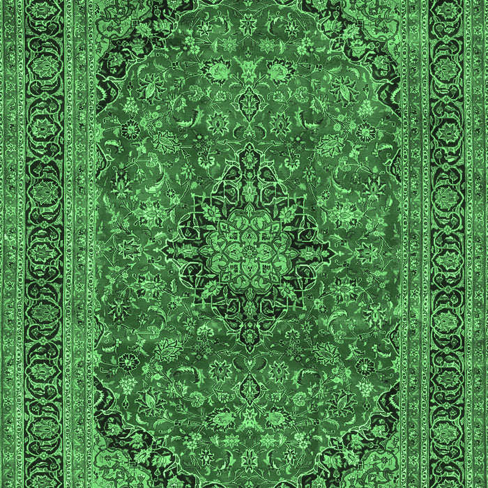 Medallion Emerald Green Traditional Rug, tr2602emgrn