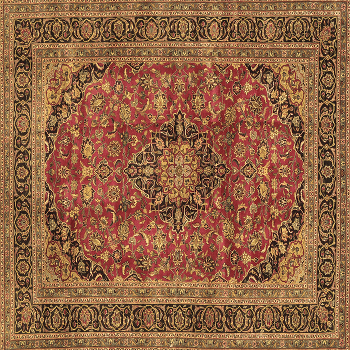 Square Medallion Brown Traditional Rug, tr2602brn