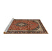 Sideview of Machine Washable Traditional Saffron Red Rug, wshtr2603