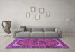 Machine Washable Persian Purple Traditional Area Rugs in a Living Room, wshtr2603pur