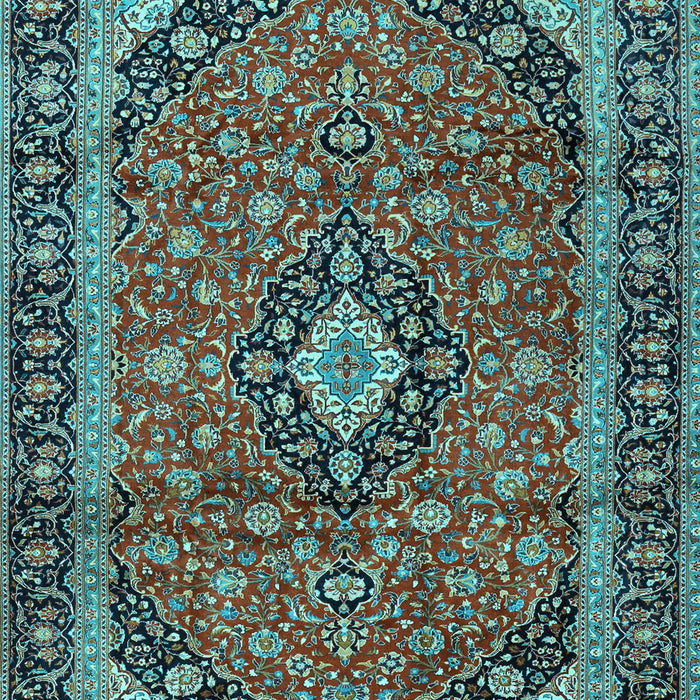 Machine Washable Persian Light Blue Traditional Rug, wshtr2603lblu