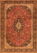 Serging Thickness of Machine Washable Persian Orange Traditional Area Rugs, wshtr2603org