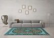 Machine Washable Persian Light Blue Traditional Rug in a Living Room, wshtr2603lblu