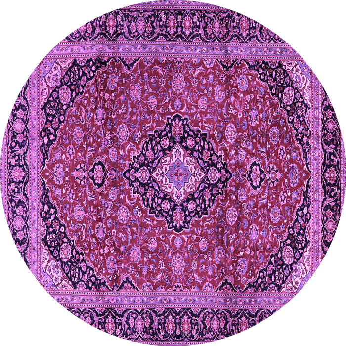 Round Persian Purple Traditional Rug, tr2603pur