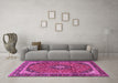 Machine Washable Persian Pink Traditional Rug in a Living Room, wshtr2603pnk