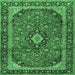 Square Persian Emerald Green Traditional Rug, tr2603emgrn