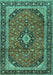 Machine Washable Persian Turquoise Traditional Area Rugs, wshtr2603turq