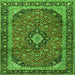 Round Machine Washable Persian Green Traditional Area Rugs, wshtr2603grn