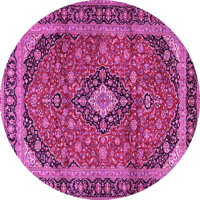 Round Persian Pink Traditional Rug, tr2603pnk