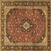 Square Persian Brown Traditional Rug, tr2603brn