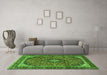 Machine Washable Persian Green Traditional Area Rugs in a Living Room,, wshtr2603grn