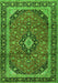 Serging Thickness of Machine Washable Persian Green Traditional Area Rugs, wshtr2603grn