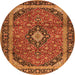 Machine Washable Persian Orange Traditional Area Rugs, wshtr2603org